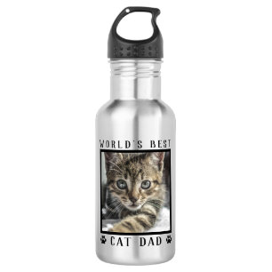 Die besten Cat Vater Pet Foto Prints der Welt Edelstahlflasche