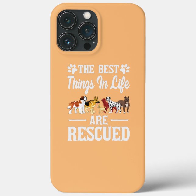 Die besten Dinge im Leben sind gerettete Tiere Hun Case-Mate iPhone Hülle (Rückseite)