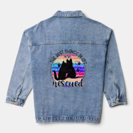Die besten Dinge im Leben werden gerettet Hunde Ka Jeansjacke