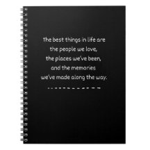 "Die besten Dinge im Leben" Zitat Spiral-Notebook