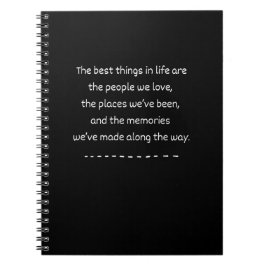 "Die besten Dinge im Leben" Zitat Spiral-Notebook Notizblock