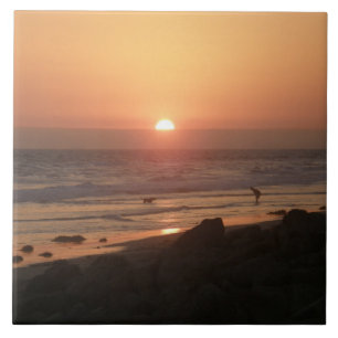 Die besten Freunde am Strand Fliese