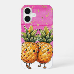 Die besten Freunde Ananas Kawaii Ananas Pink iPhone 16 Hülle