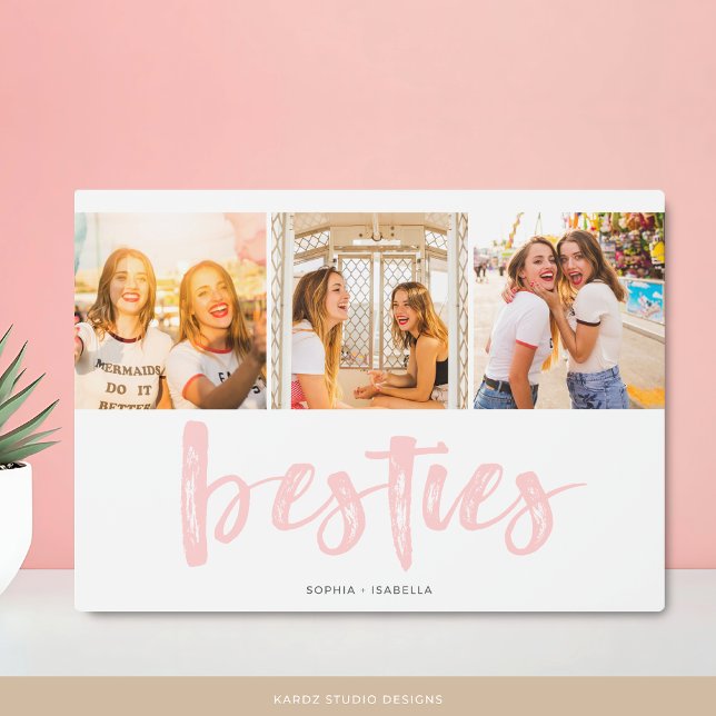Die besten Freunde Besties Foto Collage Plaque Fotoplatte (Customize with names and photos.)