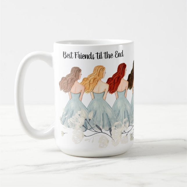 Die besten Freunde bis zum Ende | Mehrfarbenhair Kaffeetasse (Links)