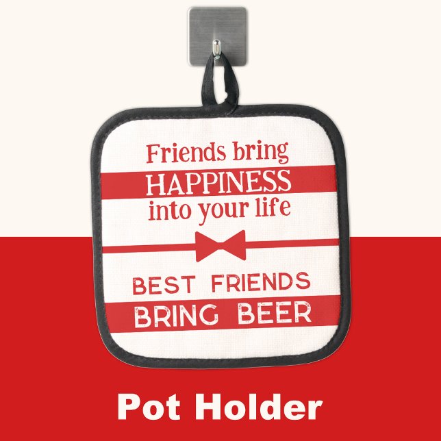 Die besten Freunde bringen Bier rot mit Topflappen (Von Creator hochgeladen)