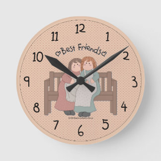 Die besten Freunde der Country-Wall-Uhr Runde Wanduhr