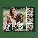 Die besten Freunde der FotoCollage Plaque Fotoplatte<br><div class="desc">Diese moderne Collage-Plakette, die Foto-Collage-Plakette, ist das perfekte Geschenk für Ihren besten Freund, mit 4 Ihrer Lieblingsfotos, der Text BESTIE in einem lustigen Skript-Schriftart, und dann personalisieren Sie mit Ihren Namen. Fantastisch als Weihnachten, Abschluss, Galatinen, Geburtstag oder Geschenk für jede andere besondere Gelegenheit, der Schriftart Stil, Größe und Farbe können...</div>