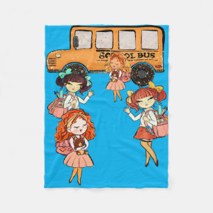 Die besten Freunde der Mädchen holen den Schulbus Fleecedecke