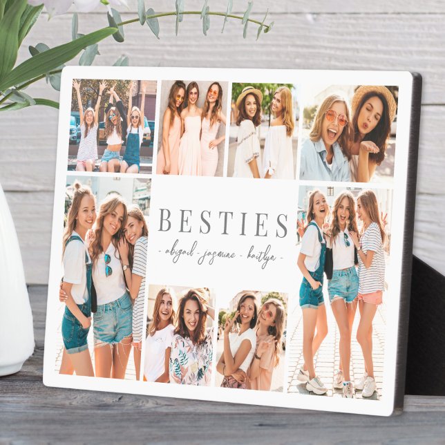 Die besten Freunde Elegante BESTE FREUNDIN Collage Fotoplatte (Best Friends Elegant BFF Collage Photo plaque)