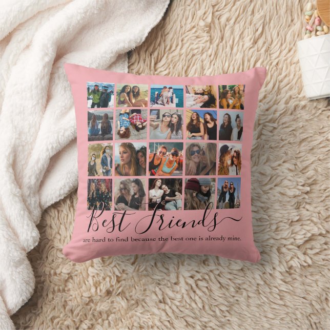 Die besten Freunde Foto Collage Pink Kissen (Decke)
