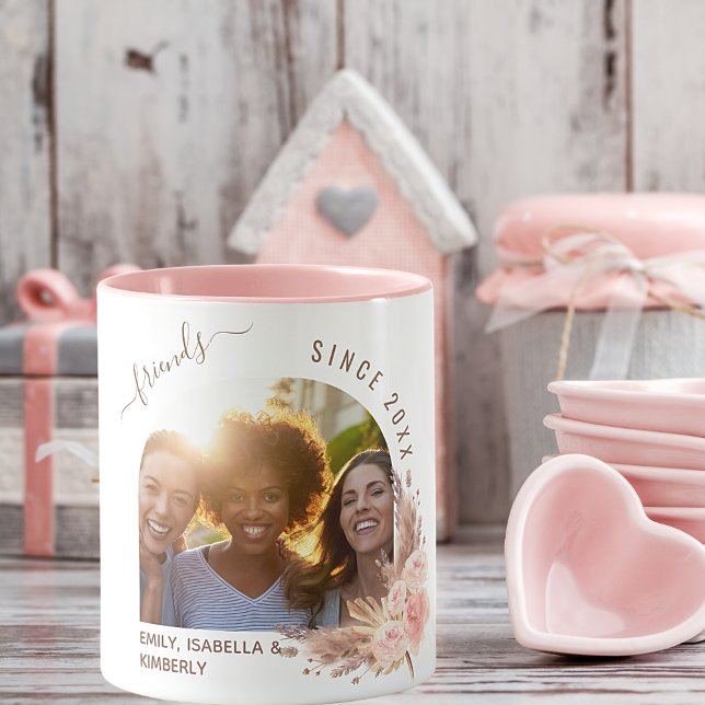 Die besten Freunde Foto Pampas Rose Goldfarben Ros Tasse (Von Creator hochgeladen)