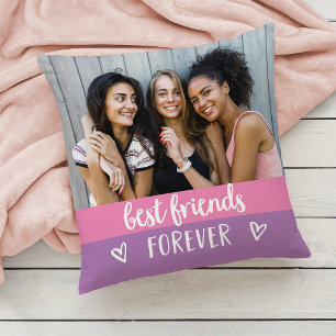 Die besten Freunde   Foto "Rosa und Lila Farbe" Kissen