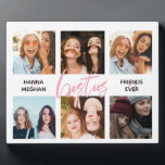 Die besten Freunde Foto sammeln rosa Bestien Fotoplatte<br><div class="desc">Ein tolles Geschenk,  um Ihre Freundschaft zu feiern! Eine Foto-Plakette mit Ihren Lieblings-6 Fotos,  personalisiert mit Ihren Namen.</div>