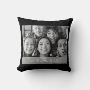 Die besten Freunde Foto Schwarz und Weiß Kissen