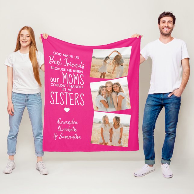 Die besten Freunde Freundschaft Trendy Hot Pink 3  Fleecedecke (Beispiel)