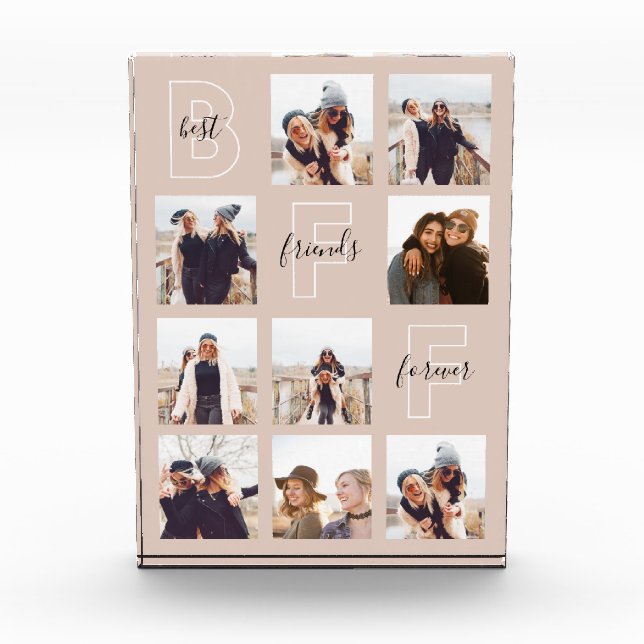 Die besten Freunde für die BESTE FREUNDIN Nine Fot Fotoblock (Vorderseite)