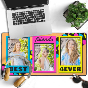 Die besten Freunde für immer 3 Bilder Retro Neon F Schreibtischunterlage