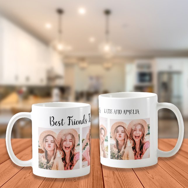 Die besten Freunde für immer 3 Fotos Kaffeetasse (Best Friends photo mug. Personalize with photos of you and your best friend.)