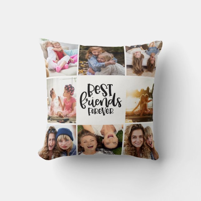 Die besten Freunde für immer 8 Foto Collage Kissen (Vorderseite)
