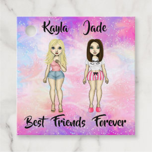 Die besten Freunde für immer blond und Brünett ind Geschenkanhänger