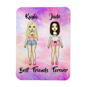 Die besten Freunde für immer blond und Brünett ind Magnet