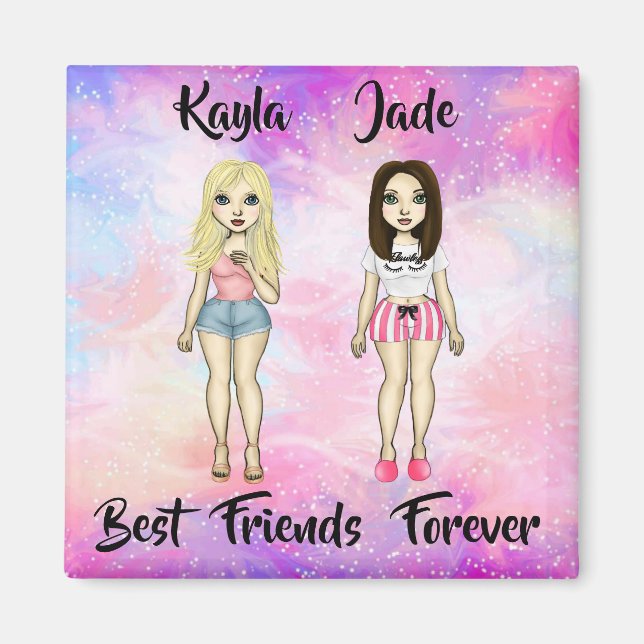 Die besten Freunde für immer blond und Brünett ind Magnet (Vorne)
