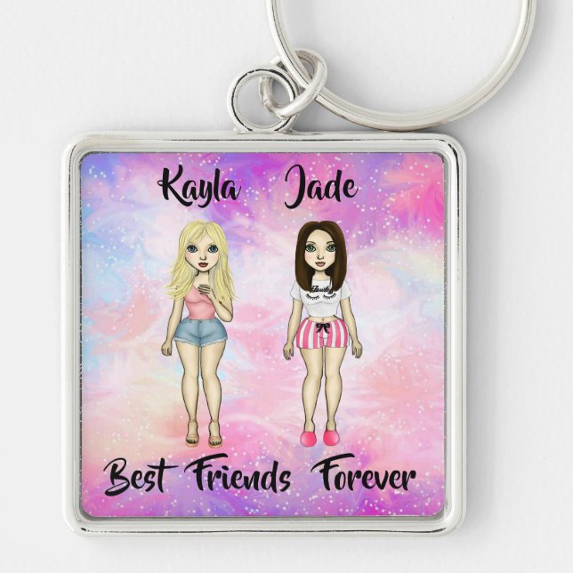 Die besten Freunde für immer blond und Brünett ind Schlüsselanhänger (Vorne)