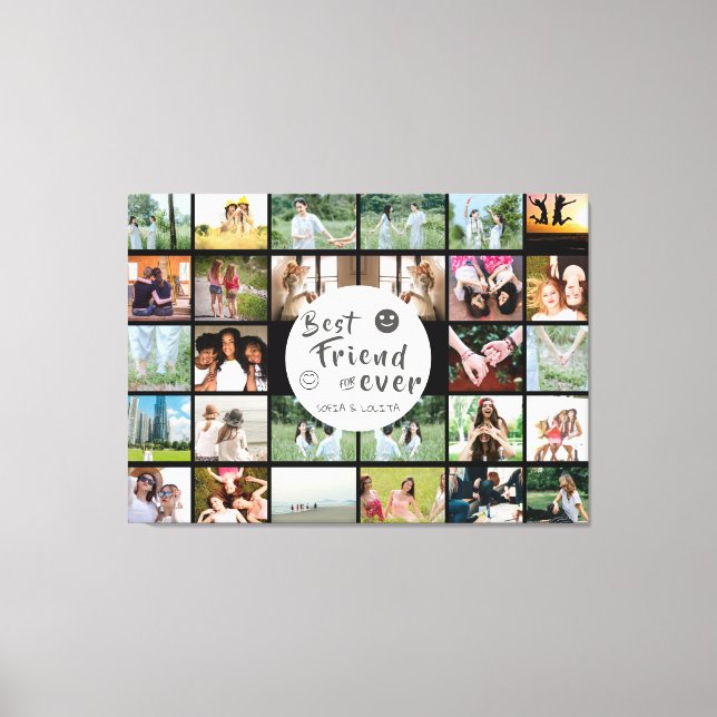 Die besten Freunde für immer Custom 28-Foto Collag Leinwanddruck (Vorderseite)