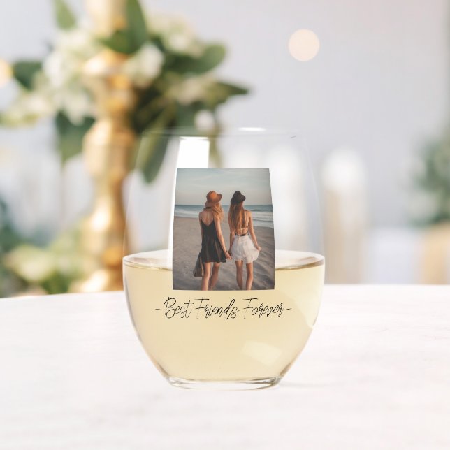 Die besten Freunde für immer ein Foto Weinglas Ohne Stiel (Insitu (Hochzeit))