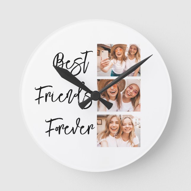 Die besten Freunde für immer ein Geschenk Foto Col Runde Wanduhr (Vorderseite)