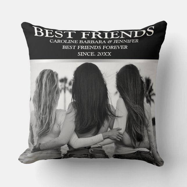 Die besten Freunde für immer - Foto Collage Freund Kissen (Vorderseite)