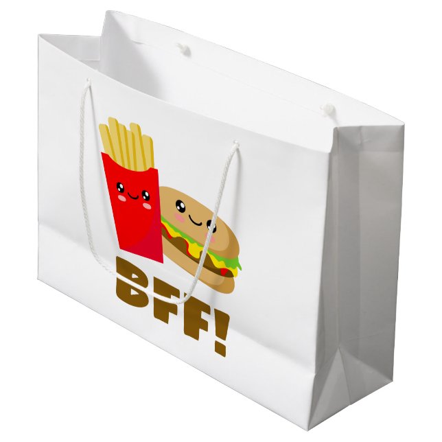 Die besten Freunde für immer Große Geschenktüte (Vorderseite Schrägansicht)