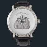 Die besten Freunde für immer Kaiser Pinguine Wasse Armbanduhr<br><div class="desc">Niedliche Aquarellbild Kaiserpinguin</div>