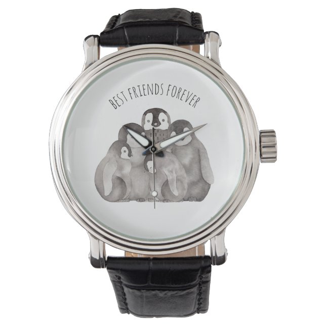 Die besten Freunde für immer Kaiser Pinguine Wasse Armbanduhr (Vorderseite)