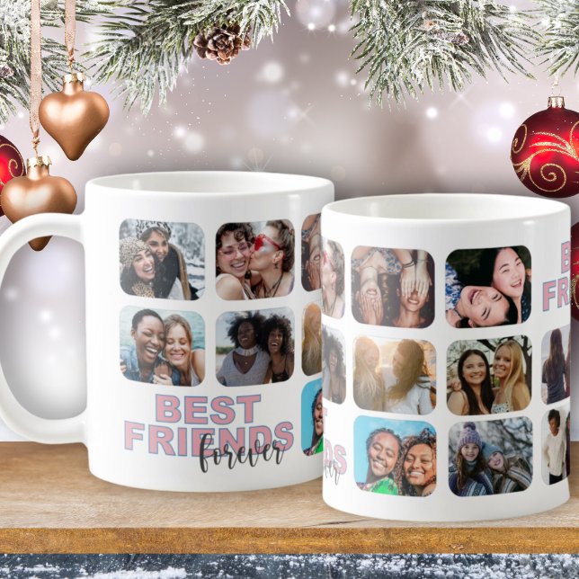 Die besten Freunde für immer Moderne 14 Fotosammlu Kaffeetasse (Von Creator hochgeladen)