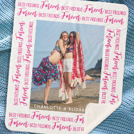 Die besten Freunde für immer Modernes Trendy Pink  Sherpadecke