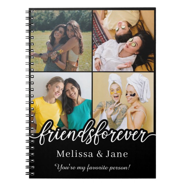 Die besten Freunde für immer niedlichen 4 Fotos Co Notizblock (Vorderseite)