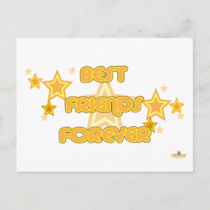 Die besten Freunde für immer orange Gelbe Sterne Postkarte