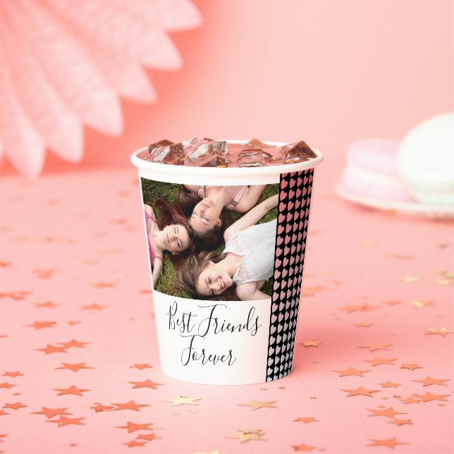 Die besten Freunde für immer Pink Heart Friendship Pappbecher (Insitu)