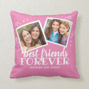Die besten Freunde für immer Pink White Heart Foto Kissen