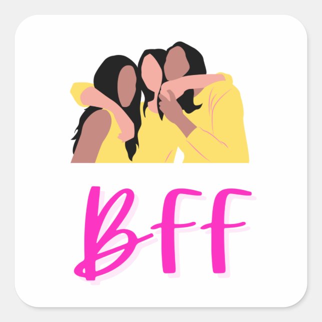 Die besten Freunde für immer Quadratischer Aufkleber (Vorderseite)