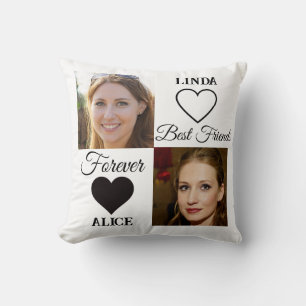 Die besten Freunde für immer Schwarz-weißes FotoCo Kissen