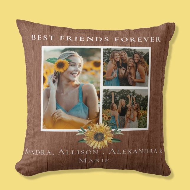 Die besten Freunde für immer Sonnenblumen 3 Foto C Kissen (Von Creator hochgeladen)