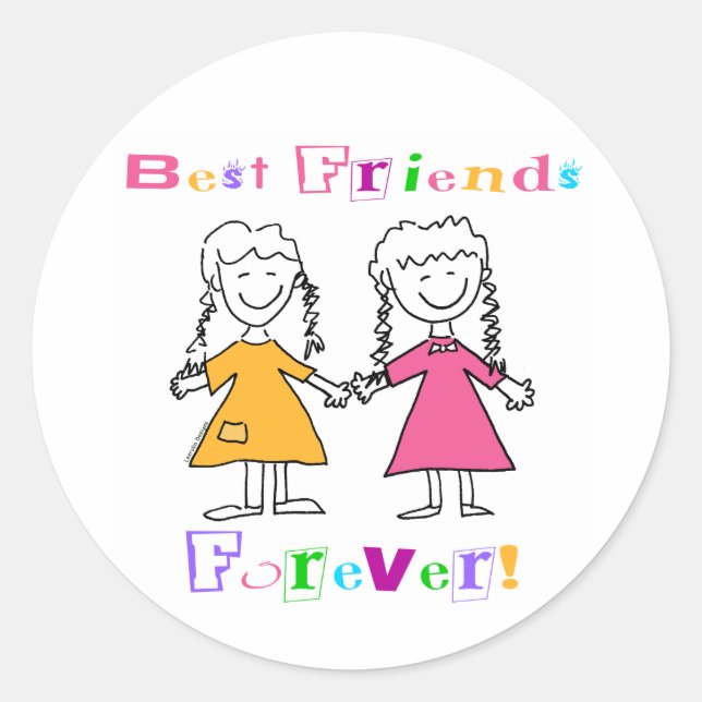 Die besten Freunde für immer Sticker (Vorderseite)