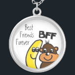 Die besten Freunde für immer Versilberte Kette<br><div class="desc">Ein niedliches Geschenk für Ihre BESTE FREUNDIN...  eine Banane und Affenkette,  die "Beste Freunde für immer" sagt.</div>