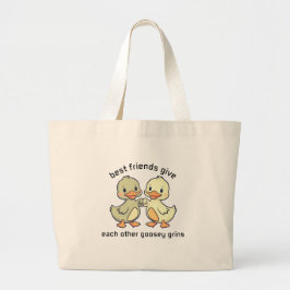 Die besten Freunde geben einander Goosey Grins Fun Jumbo Stoffbeutel
