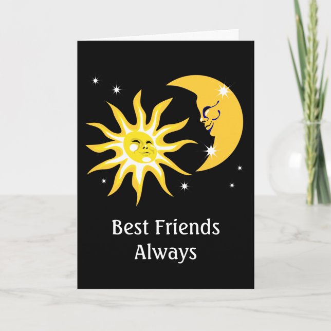 Die besten Freunde glückliche Sun- und Moon-Karte Karte (Vorderseite)