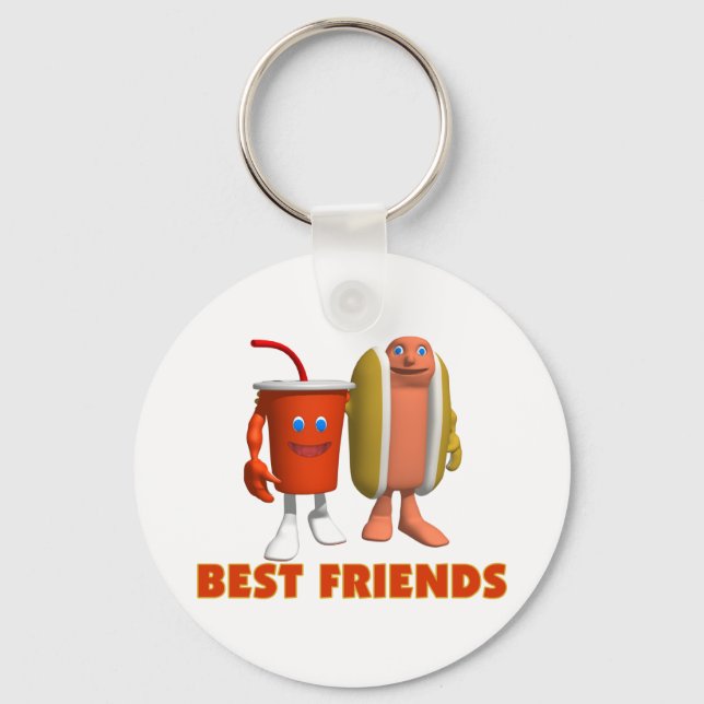 Die besten Freunde Hot Dog & Soda Schlüsselanhänger (Vorderseite)