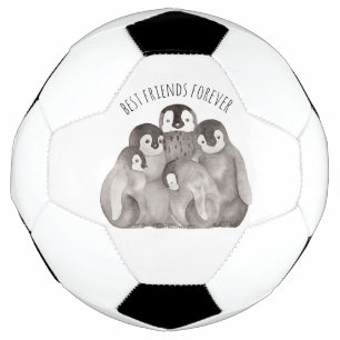 Die besten Freunde Kaiserpinguine Wasserfarben   Fußball